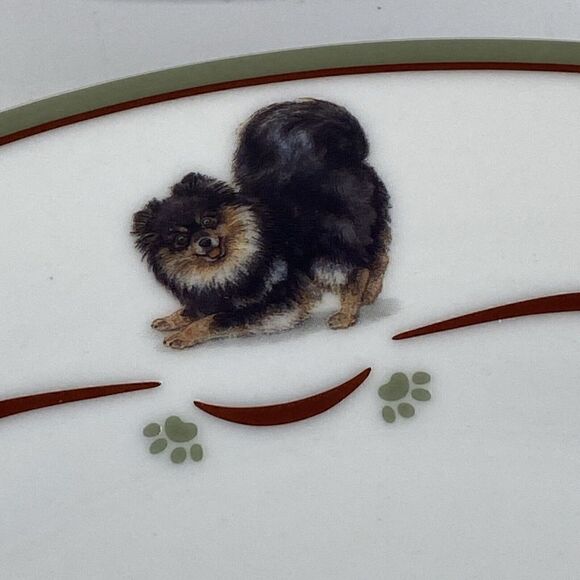 Rare Danbury Mint Pomeranian Dog Dinnerware Dinner Plates Set Of (4) 10.5” - Picture 8 of 16